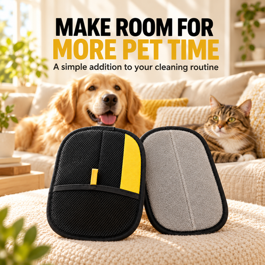 🐾 2-Pack Pet Hair Remover Gloves – Reusable Electrostatic Mitts for Furniture, Carpets & Clothes 🧤🧤