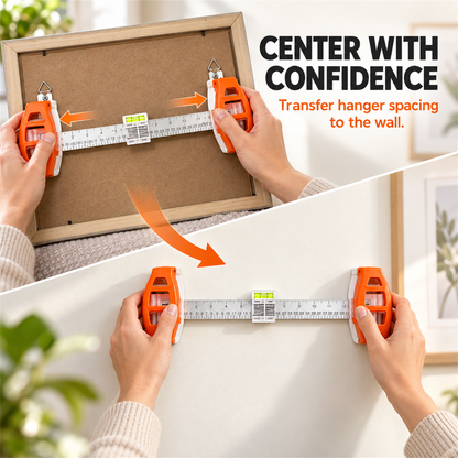 🖼️📏 Multifunctional Picture Hanger Tool – Level, Inches/cm Ruler & Frame Alignment Kit ✨✨