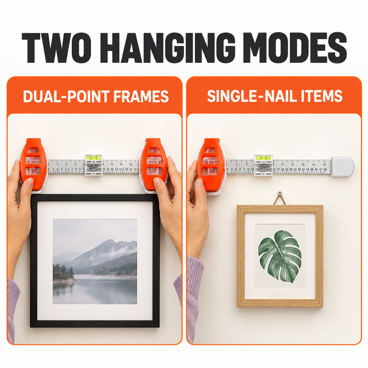 🖼️📏 Multifunctional Picture Hanger Tool – Level, Inches/cm Ruler & Frame Alignment Kit ✨✨