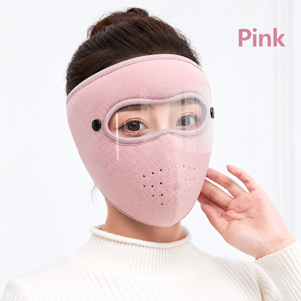 ❄️ Winter Face Cover with Clear Eye Shield – Adjustable Cold-Weather Balaclava 🥽