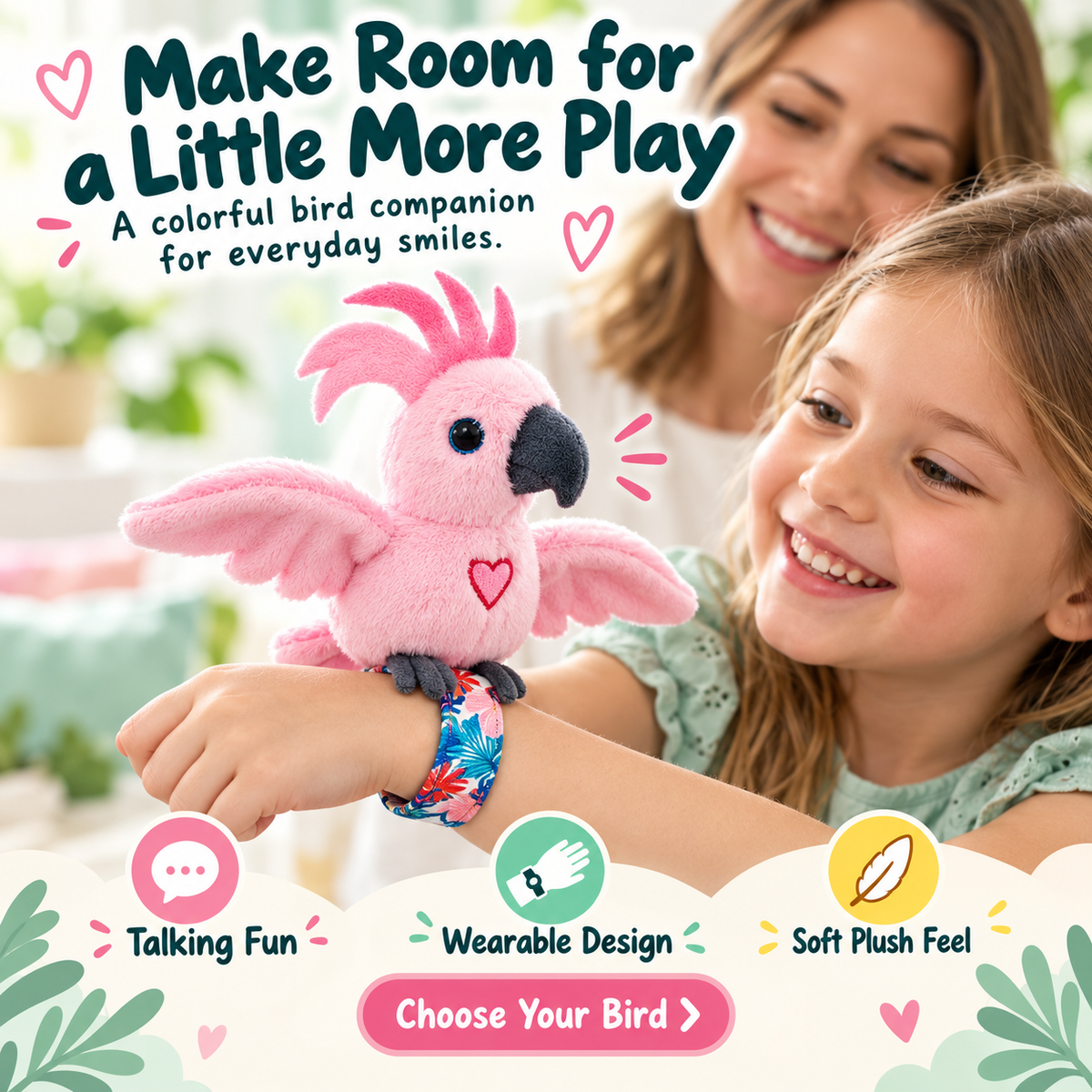 🦜 Interactive Talking Parrot Plush Toy – Sound-Activated Pet Bird Companion 🎶