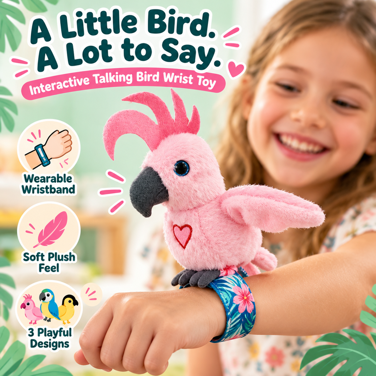 🦜 Interactive Talking Parrot Plush Toy – Sound-Activated Pet Bird Companion 🎶
