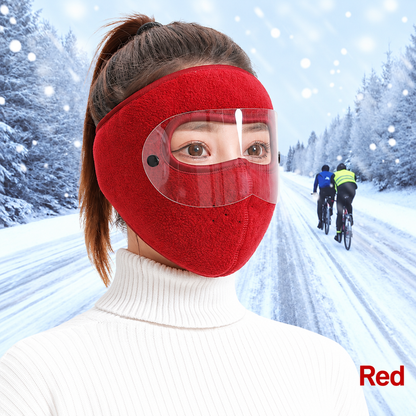 ❄️ Winter Face Cover with Clear Eye Shield – Adjustable Cold-Weather Balaclava 🥽