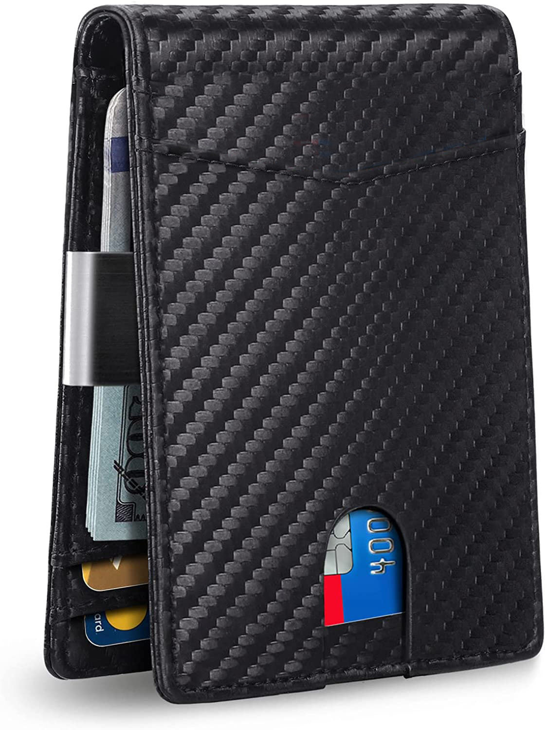 💳 Men's RFID Minimalist Bifold Wallet – Pop-Up Card Holder, Money Clip & ID Window 🎁