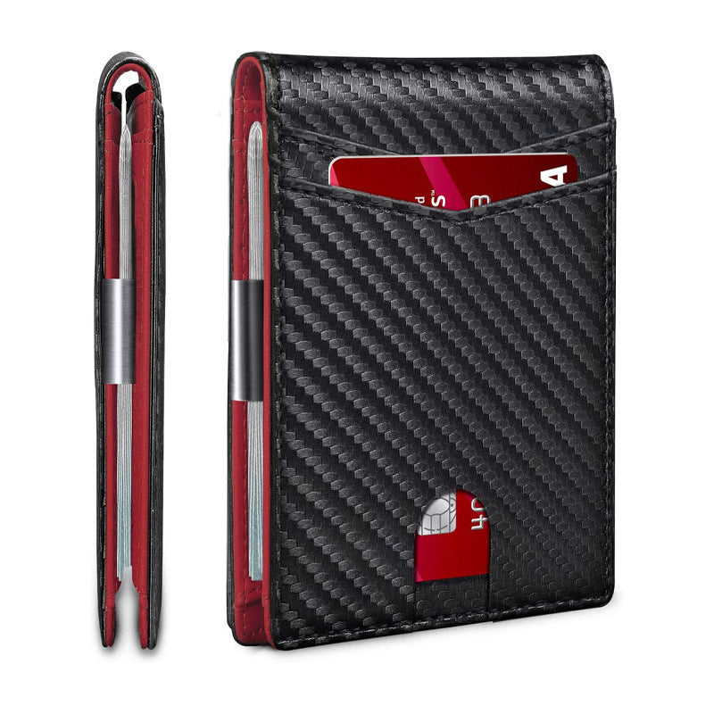 💳 Men's RFID Minimalist Bifold Wallet – Pop-Up Card Holder, Money Clip & ID Window 🎁