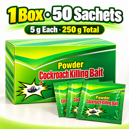 🪳 50-Pack Cockroach Bait Powder – Fast-Acting Indoor Roach Control for Kitchens & Rooms ✨