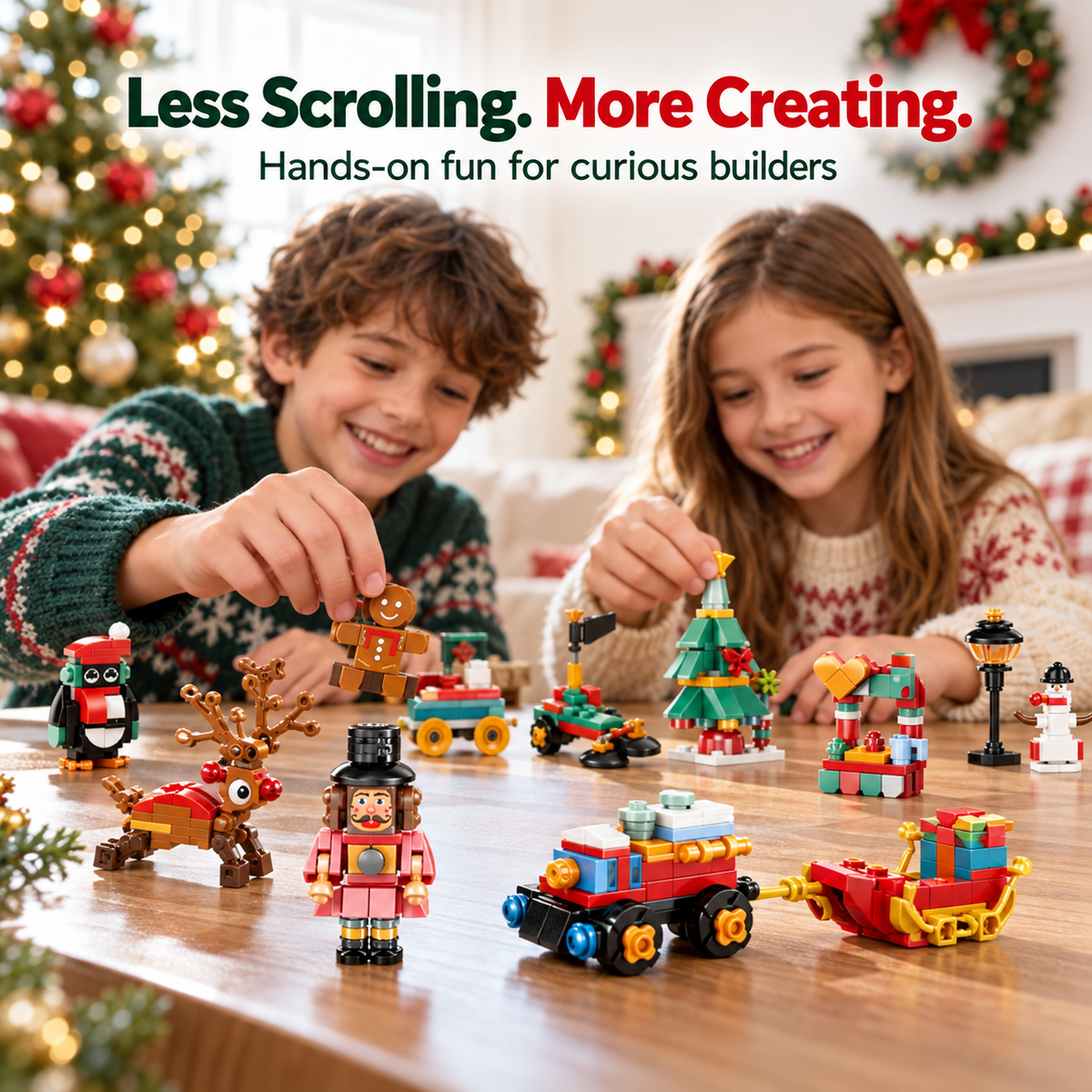 Advent calendar with 12 building kits that make a Christmas village