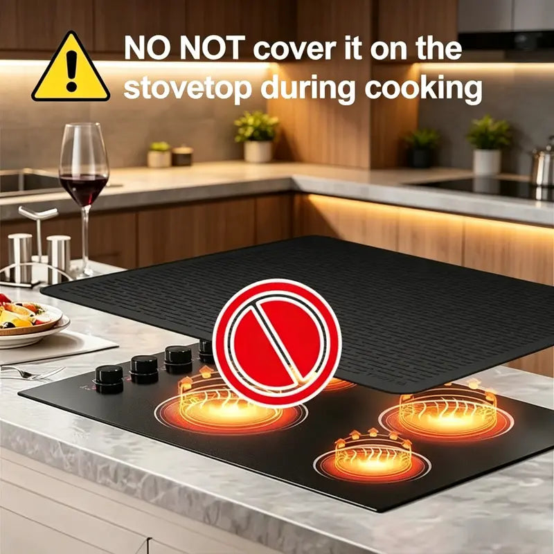 🔥Multi-Purpose Silicone Stove Top Cover – Non-Slip Glass Cooktop Protector, Extra Counter Space & Kitchen Drying Mat