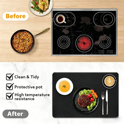 🔥Multi-Purpose Silicone Stove Top Cover – Non-Slip Glass Cooktop Protector, Extra Counter Space & Kitchen Drying Mat
