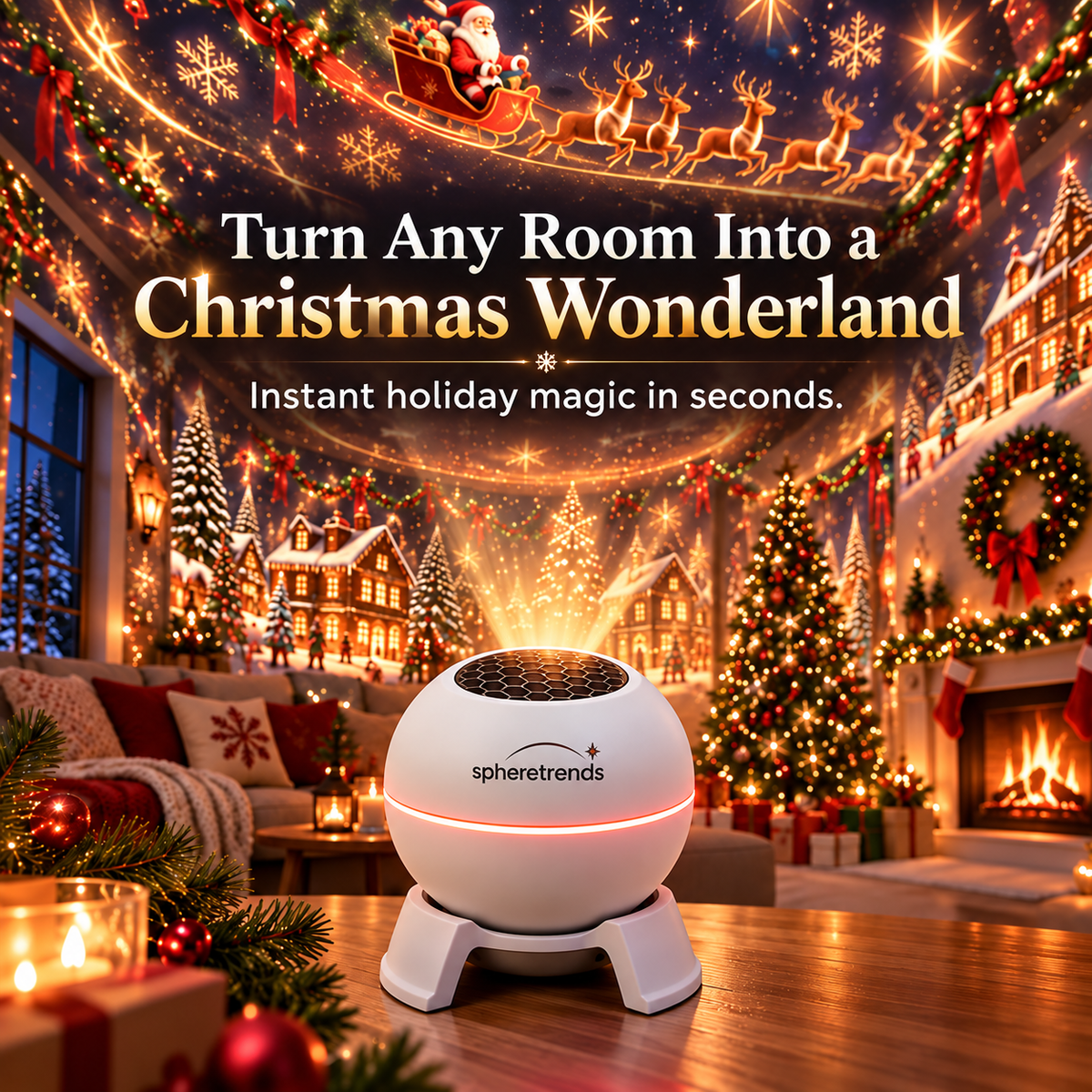🎄 Magical Christmas Projection Night Light – Transform Any Room Into A Holiday Wonderland