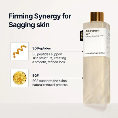Silk Peptide EGF Smoothing Toner – 30 Peptides + Ceramides for Firmer, Plumper-Looking Skin