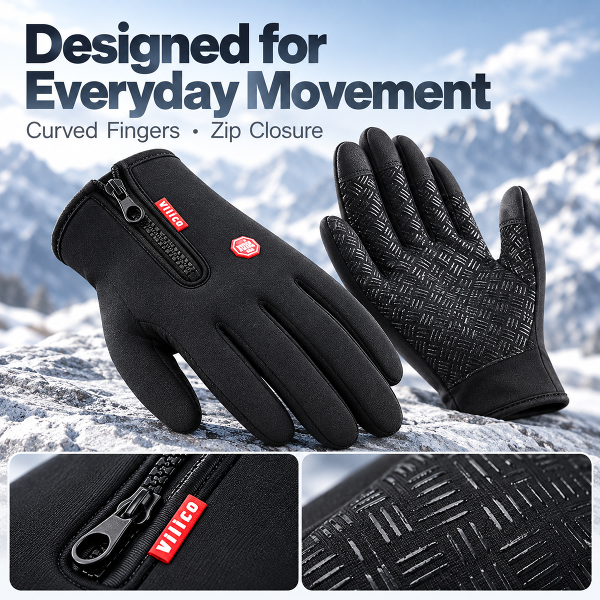 🧤❄️ Outdoor Winter Gloves – Windproof & Touchscreen Compatible for Sports, Travel & Everyday Wear