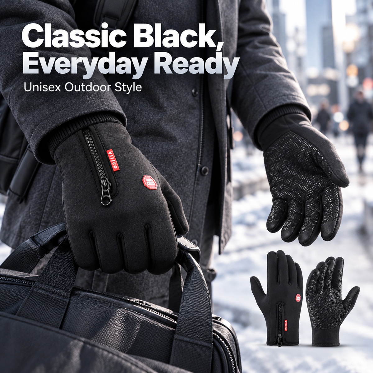 🧤❄️ Outdoor Winter Gloves – Windproof & Touchscreen Compatible for Sports, Travel & Everyday Wear
