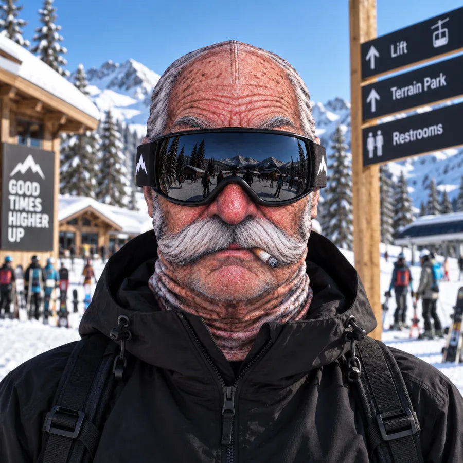 👴❄️ Funny 3D Old Man Face Balaclava – Winter Ski Mask & Party Accessory 🎭