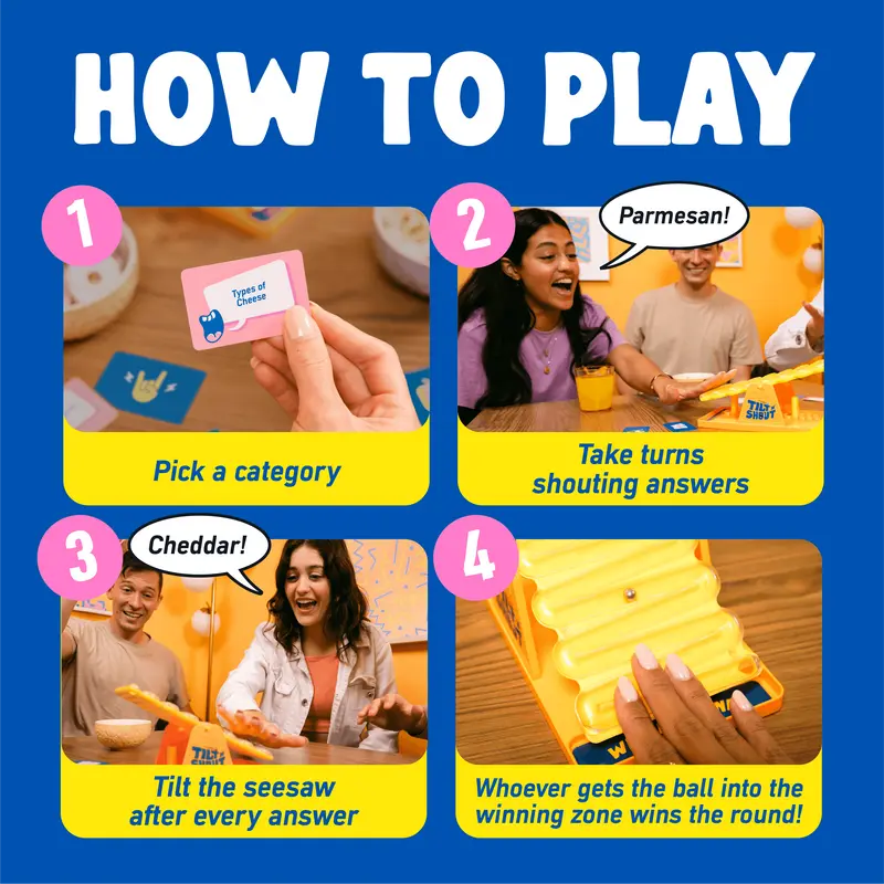 🎲 Tilt ’n’ Shout Board Game – Hilarious Family Fun for All Ages 😂