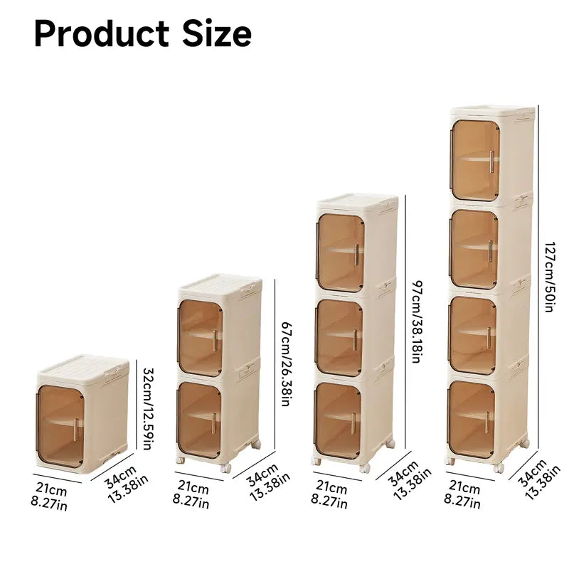 Space-Saving Slim Storage Cabinet – Foldable Rolling Organizer for Bathroom & Laundry