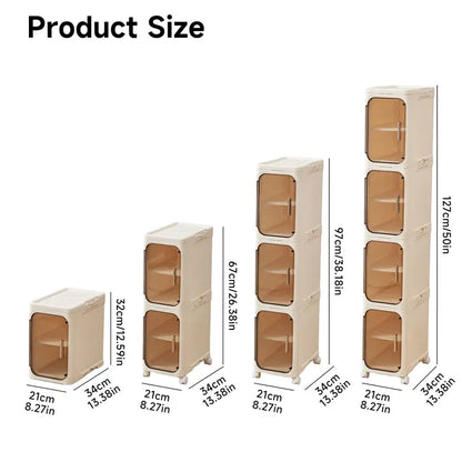 Space-Saving Slim Storage Cabinet – Foldable Rolling Organizer for Bathroom & Laundry