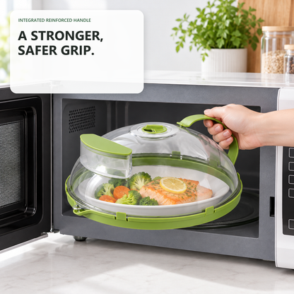 🍽️✨ 10-Inch Microwave Splatter Cover – Insulated Food Dome with Water Steamer 💧