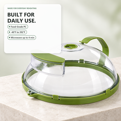 🍽️✨ 10-Inch Microwave Splatter Cover – Insulated Food Dome with Water Steamer 💧