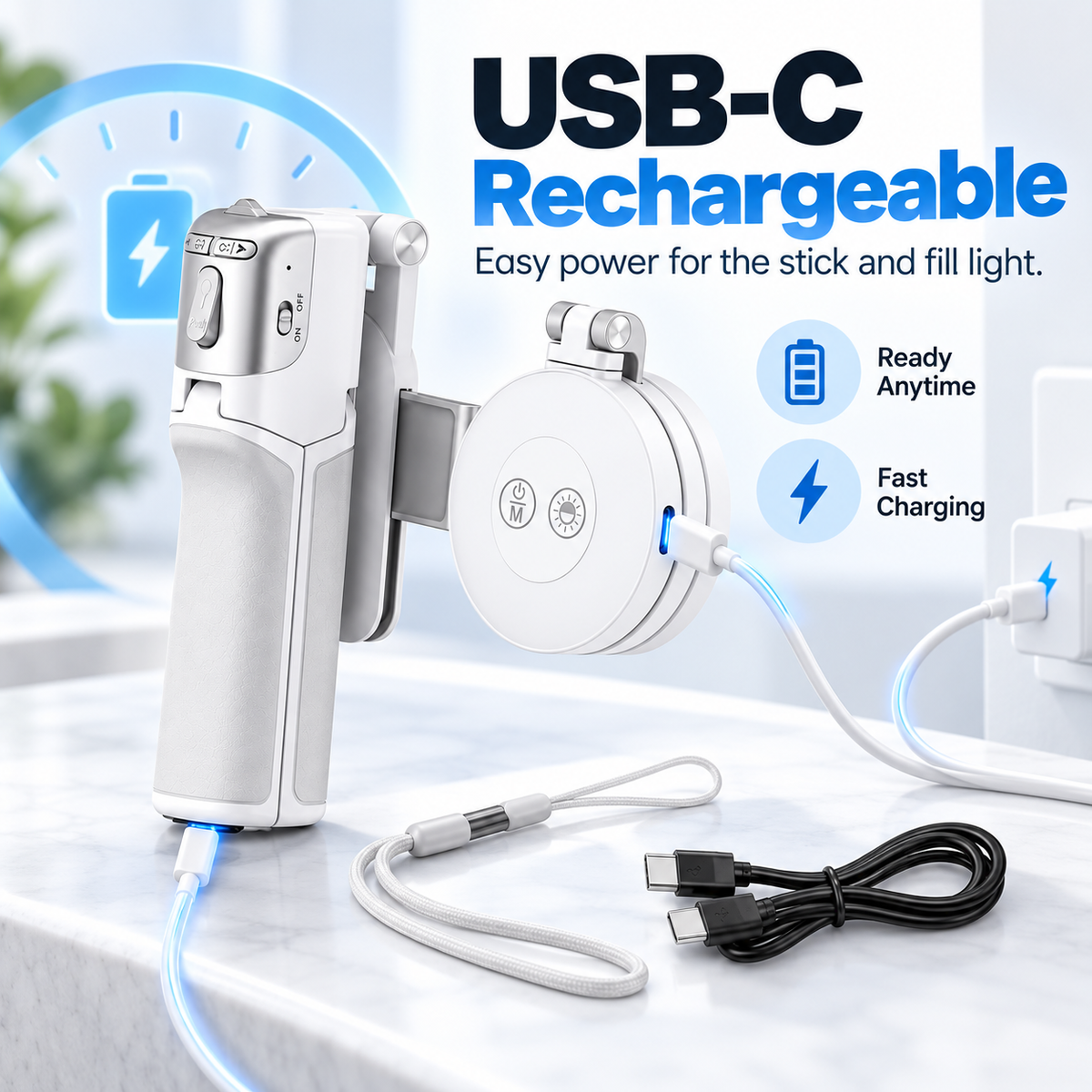 📸 Zoomable Magnetic Palm Grip | Selfie Stick & Tripod