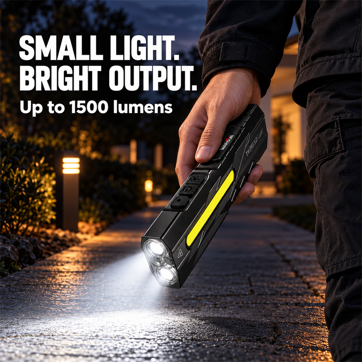 🔦 T9 EDC Flashlight – 1500 Lumens, Red Laser & UV Light, USB-C Rechargeable 🧲