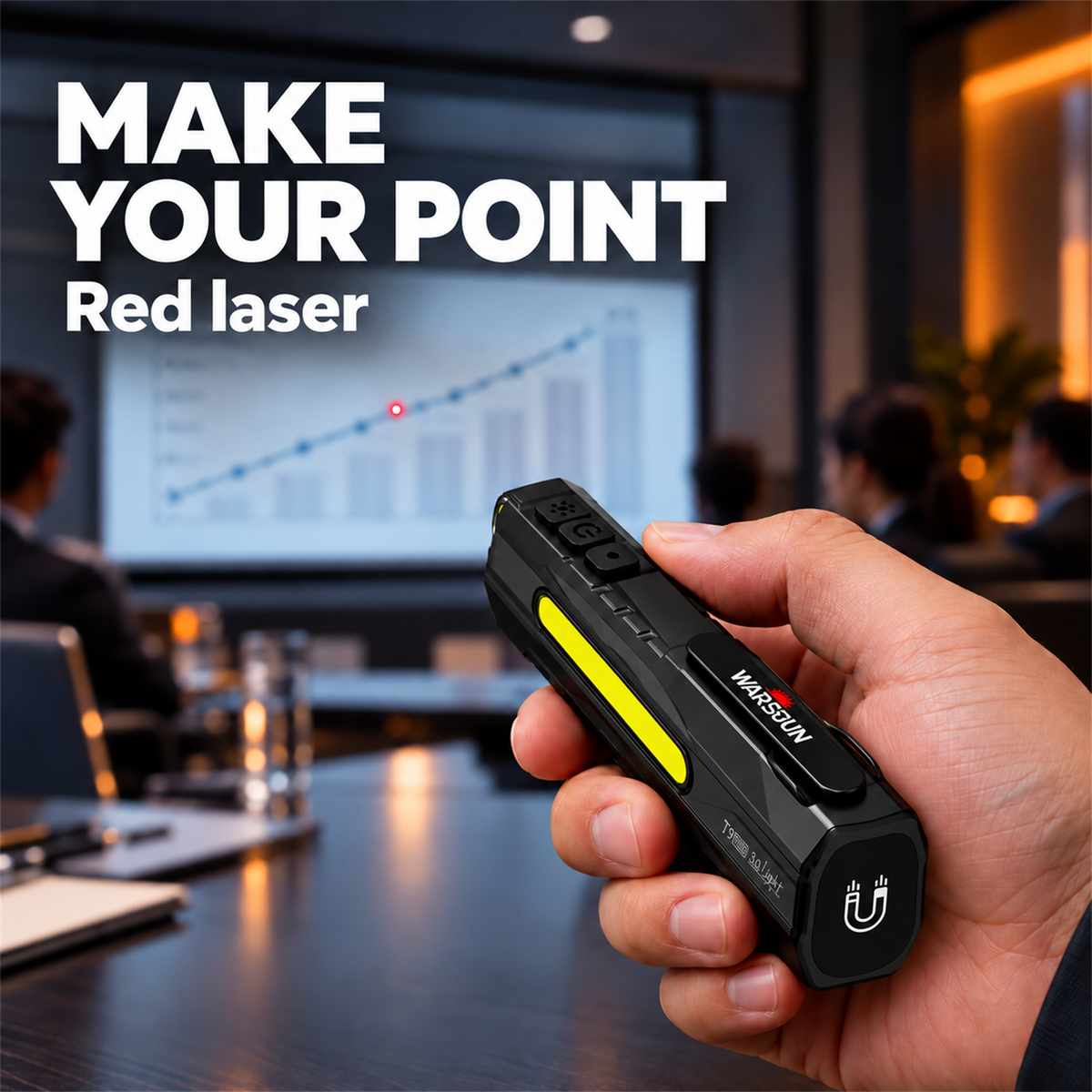 🔦 T9 EDC Flashlight – 1500 Lumens, Red Laser & UV Light, USB-C Rechargeable 🧲