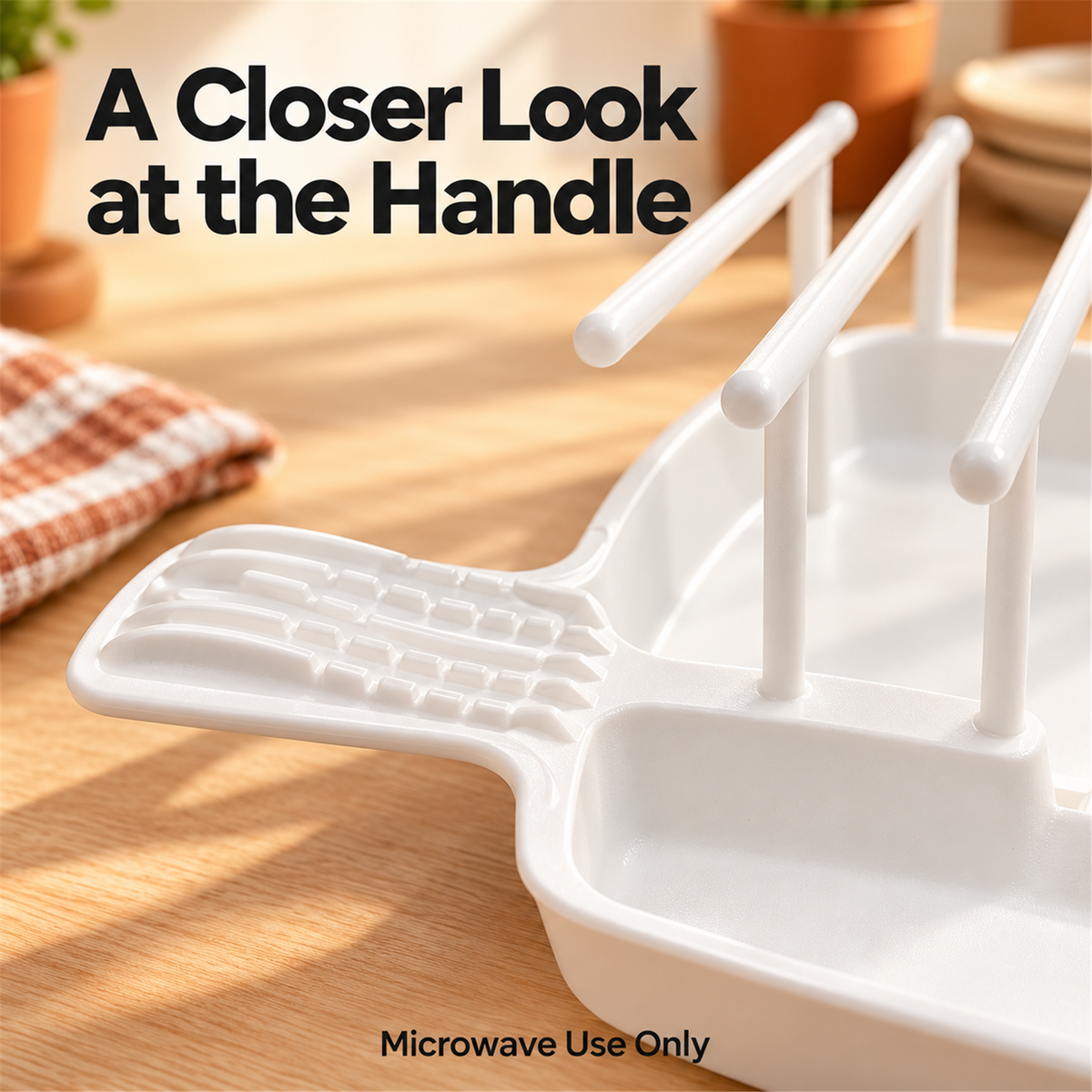 🥓 Microwave Bacon Cooker with Drip Tray – White