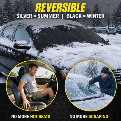 Weatherforce 365 All-Season Windshield Cover – Reversible Snow, Ice & Sun Protector with Magnetic Windproof Design