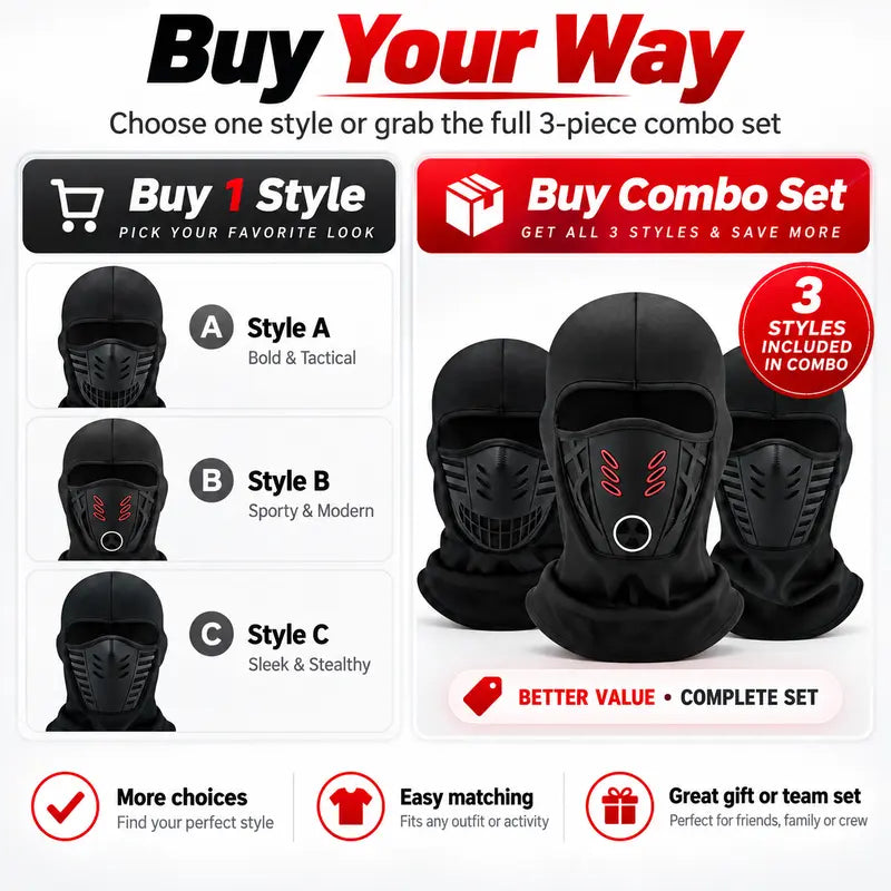 Winter Cycling Balaclava – Warm, Breathable Full-Face Cold Weather Mask