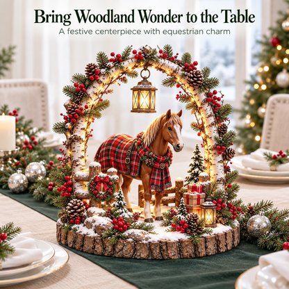 🦬 Highland Cow Christmas Woodland Lantern Decor 🎄 – Rustic Lighted Farmhouse Winter Tabletop Decoration 🎁