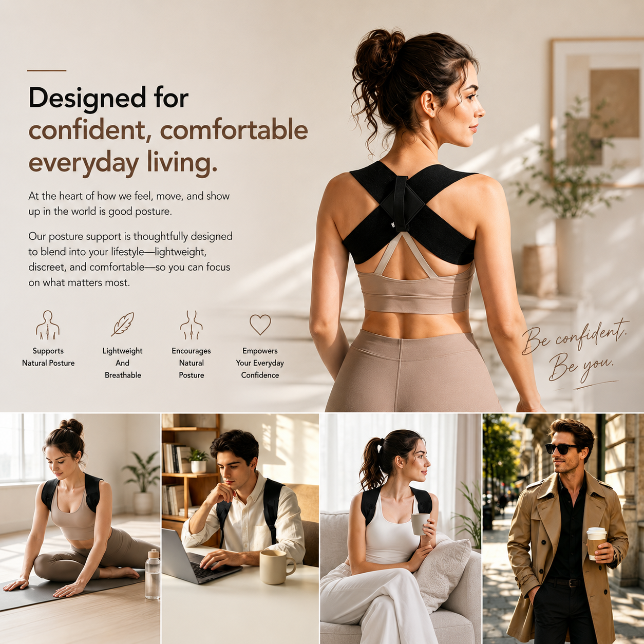 🔥LAST DAY 49% OFF🔥💪Posture Support Straps for Men & Women – ✨Elastic Back Support, Straight Back Support