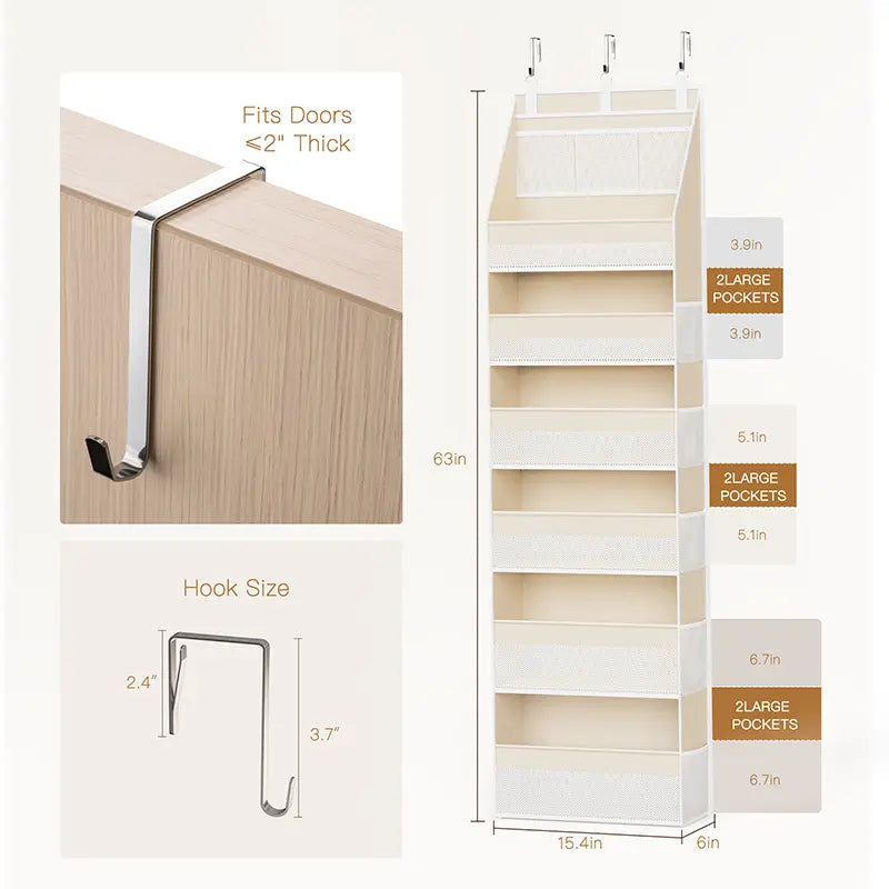 ✨✨Heavy-Duty Over-the-Door Organizer Storage Bag – 16-Pocket Space-Saving Storage for Bathroom, Nursery, Bedroom & Home
