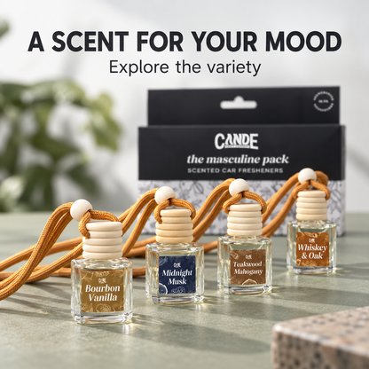 Car Fragrance Set – 8ml Each, Citrus, Lavender, Tangerine & Musk Scent Bundle