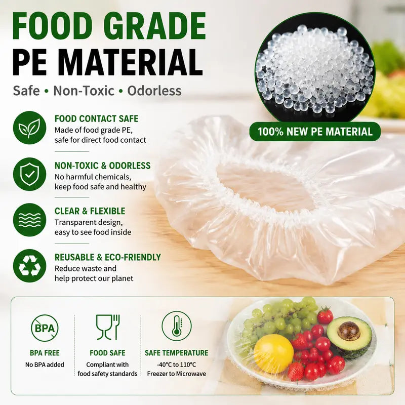 🍽️ Elastic Stretch Bowl Covers 🔁Disposable Microwave Safe Food Storage Covers