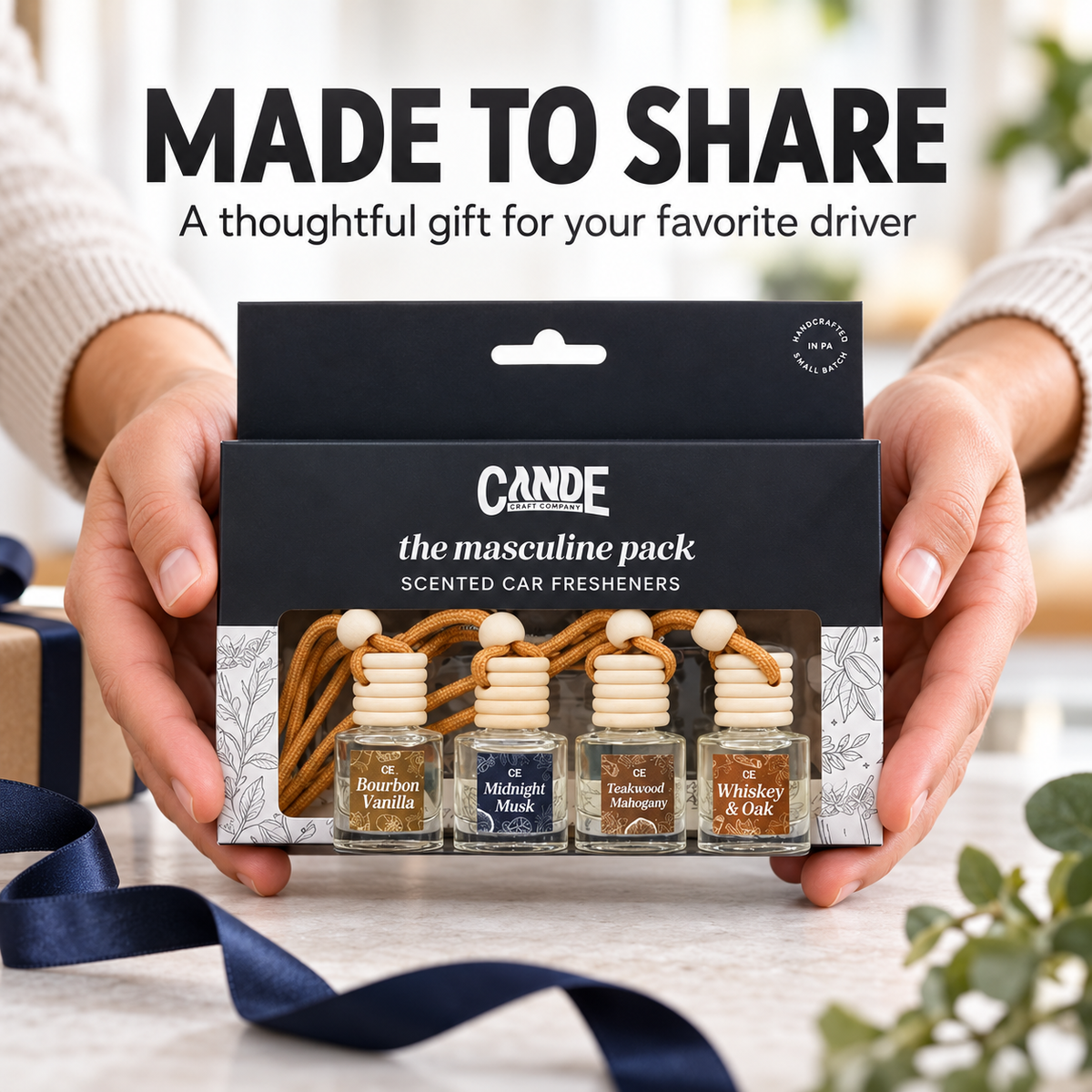 Car Fragrance Set – 8ml Each, Citrus, Lavender, Tangerine & Musk Scent Bundle