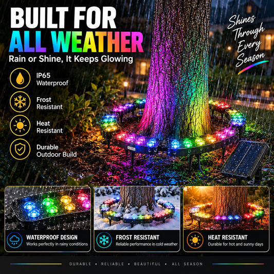 💜💙💚🌈 One Tree. Endless Colors. – Solar RGB Landscape Ring Light