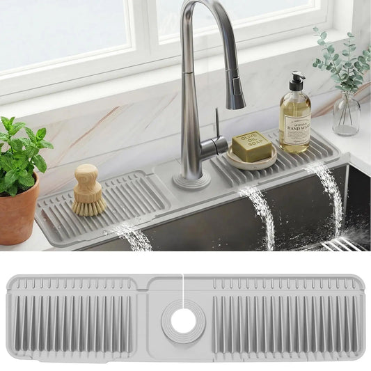 🚰 Adjustable Silicone Faucet Splash Guard Mat – Quick-Dry Water Catcher for Kitchen & Bathroom ✨