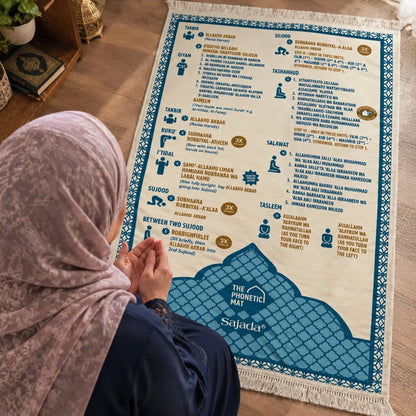 🕌 Step-by-Step Phonetic Padded Prayer Mat – Guided Learning & Comfort ✨