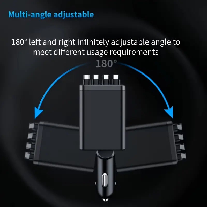 ⭐⭐120W 4-in-1 Power Hub with Galaxy Star Projector & Retractable Cables