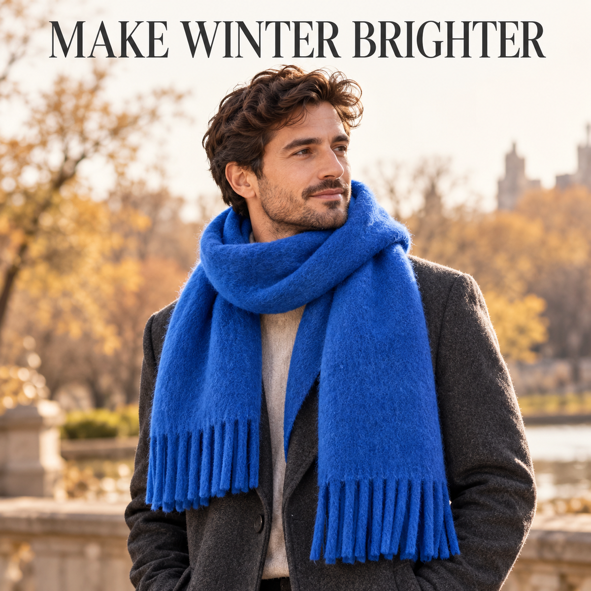 🧣🍂Solid Color Tassel Scarf – Thick & Cozy Fall-Winter Style for Women & Men