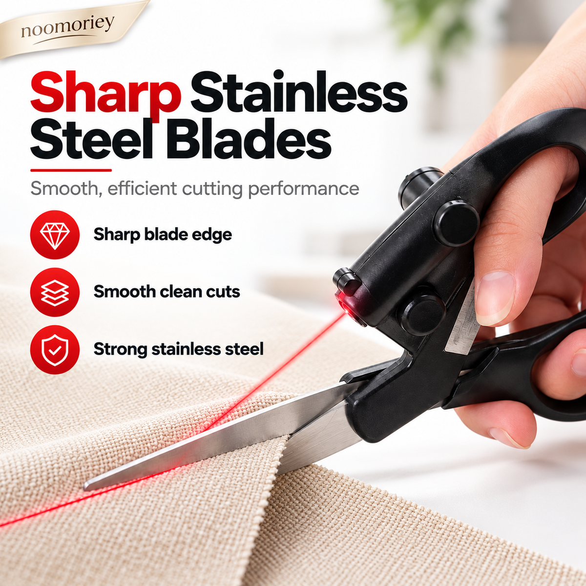 ✂️🔴 Laser-Guided Sewing Scissors – Multi-Purpose Scissors with Infrared Cutting Guide 🧵