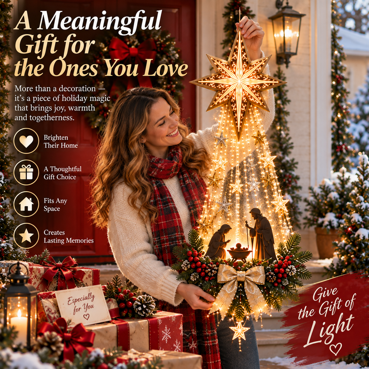 🔥Buy 2 Get 20% OFF❤️Bethlehem Star Lighted Nativity Wall Decor✝️✝️
