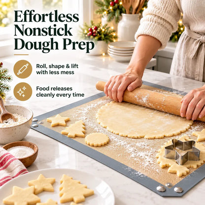 2 Pack Snap-Lock Silicone Baking Mat -2in-1 Nonstick Oven Liner & RaisedEdge Roasting Mat