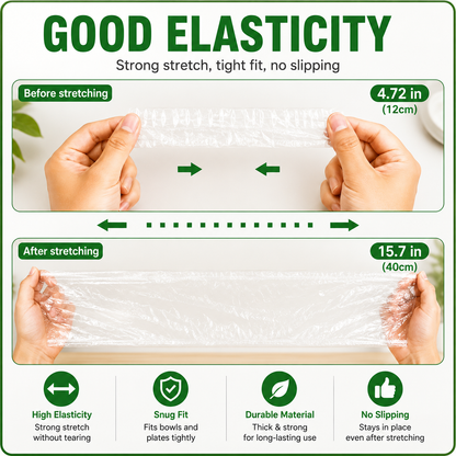 🍽️ Elastic Stretch Bowl Covers 🔁Disposable Microwave Safe Food Storage Covers