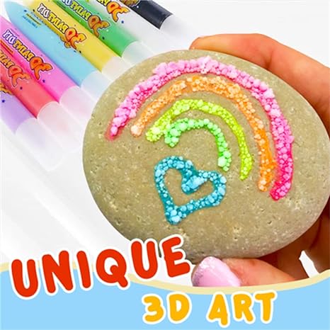 6-Color Magic Puffy Drawing Pens – Heat-Activated 3D Art Marker Set for Kids & DIY Crafts