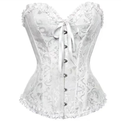 ✨✨Women’s Lace-Up Corset Bodysuit – Soft Stretch Fabric, Lace Details & Adjustable Fit