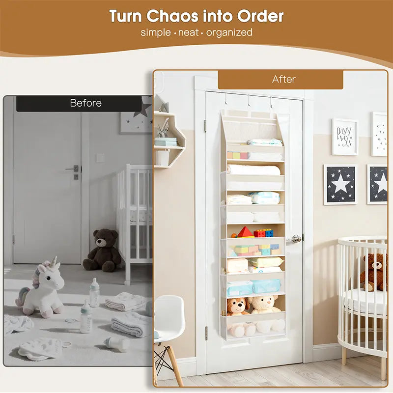 ✨✨Heavy-Duty Over-the-Door Organizer Storage Bag – 16-Pocket Space-Saving Storage for Bathroom, Nursery, Bedroom & Home