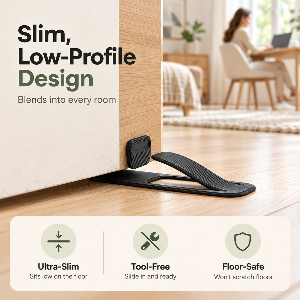 Flexible Door Stopper – Easy-to-Use Door Holder for Home, Bedroom, Bathroom & Everyday Use
