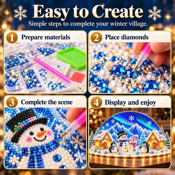 ❄️ DIY Winter Wonderland with Rhinestones and Pearl Details