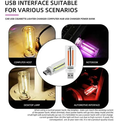 🚗✨ USB Touch-Dimmable LED Filament Night Light – Warm Ambient Glow for Cars & Bedrooms 💡